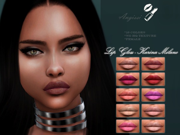 Sims 4 Lip Gloss Karina Milano by ANGISSI at TSR