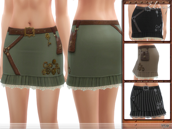Sims 4 Steampunk Mini Skirt by ekinege at TSR