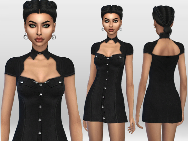 Sims 4 Military Steampunk Dress by Puresim at TSR