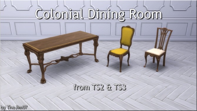 Sims 4 Colonial Dining Room from TS2 & TS3 by TheJim07 at Mod The Sims