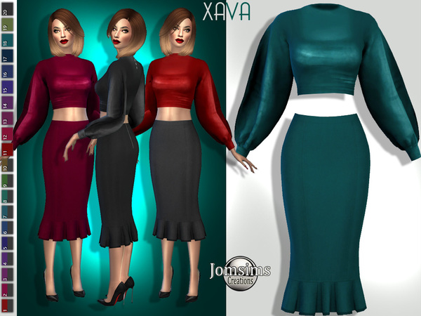 Sims 4 Xava dress by jomsims at TSR