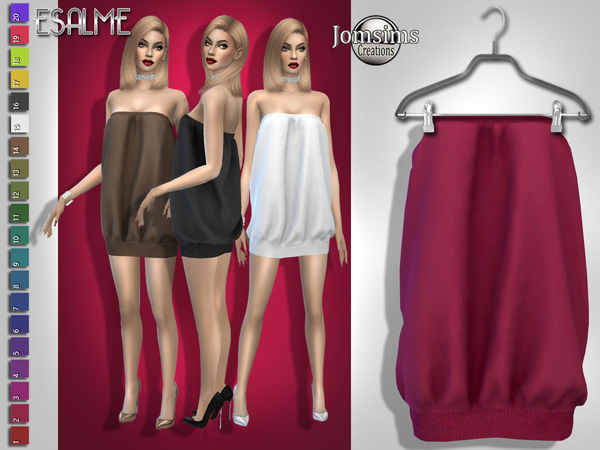 Sims 4 Esalme dress by jomsims at TSR