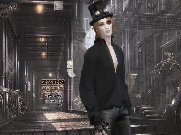 Sims 4 ZYRN Steampunk Shirt by Helsoseira at TSR