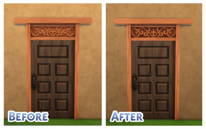 Sims 4 Jungle Adventure Wooden Door Texture Fix by Menaceman44 at Mod The Sims