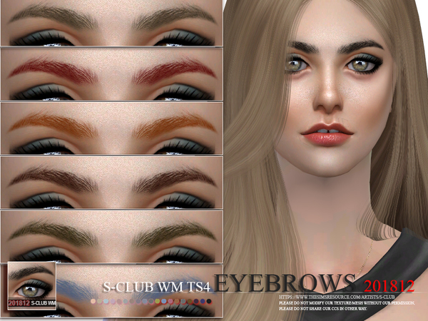 Sims 4 Eyebrows 201812 by S Club WM at TSR