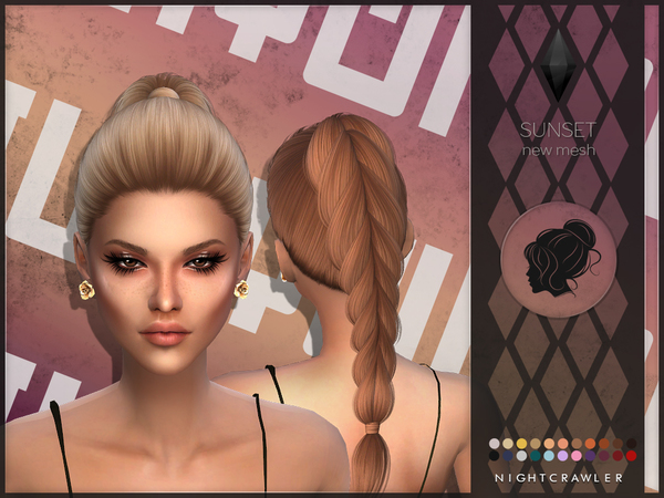 Sims 4 Sunset hair by Nightcrawler at TSR