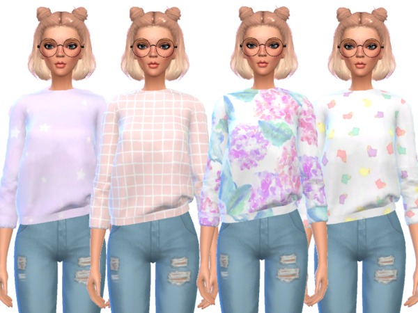 Sims 4 Super Cute Sweatshirts by Wicked Kittie at TSR