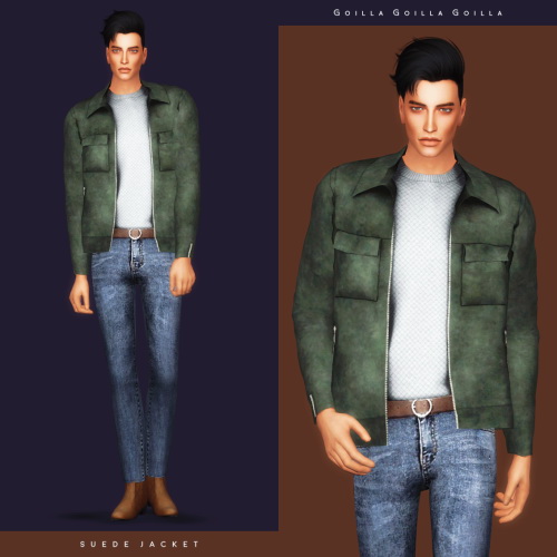 Sims 4 Suede Jacket & Crop Shirts at Gorilla