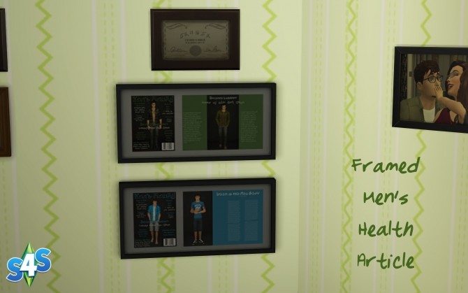 Sims 4 Framed Mens Health Article by Athena Apollos at Mod The Sims