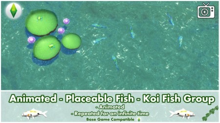 Animated Placeable Fish Koi Fish Group by Bakie at Mod The Sims