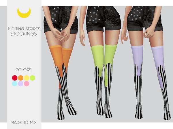 Sims 4 Melting Stripes Stockings by Kalewa a at TSR