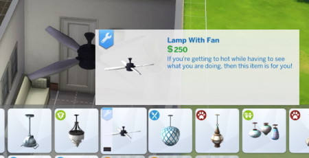 Ceiling fan with built-in lamp by Jokerman at Mod The Sims