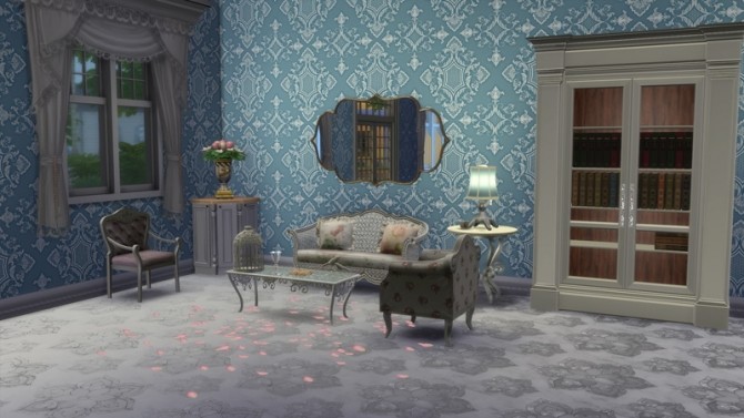 Sims 4 Lettis Elegant Damask Wallpaper by xGarnetx at Mod The Sims