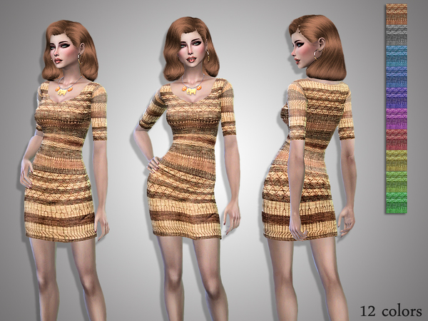 Sims 4 Vera cotton dress by Simalicious at TSR