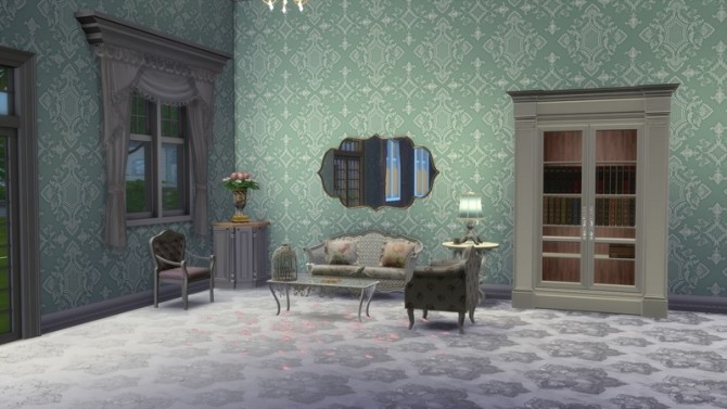 Sims 4 Lettis Elegant Damask Wallpaper by xGarnetx at Mod The Sims