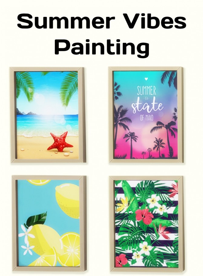 Sims 4 Summer Vibes paintings at Simming With Mary