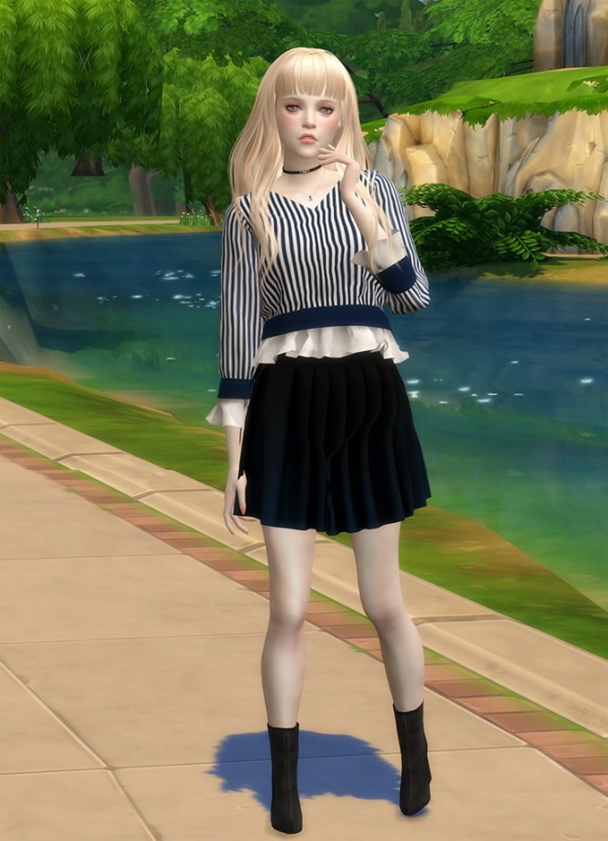 Sims 4 Emily at Vicky SweetBunny