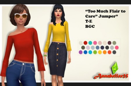 Too Much Flair to Care Jumper by Annabellee25 at SimsWorkshop