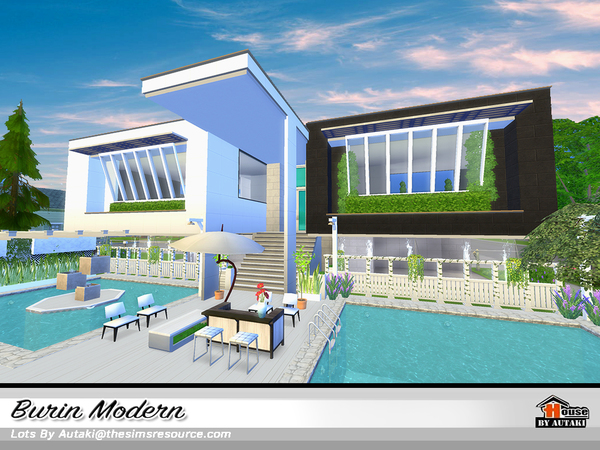 Sims 4 Burin Modern house by autaki at TSR