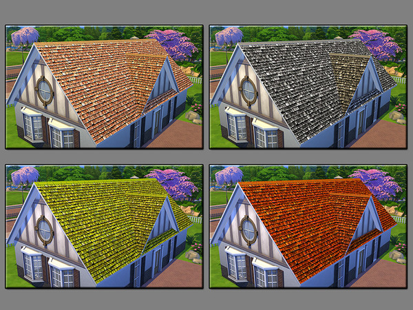Sims 4 MB Wooden Shringles Roof by matomibotaki at TSR