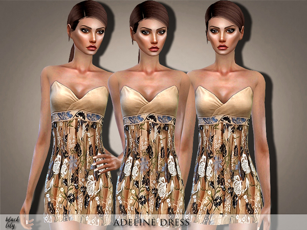 Sims 4 Adeline Dress by Black Lily at TSR