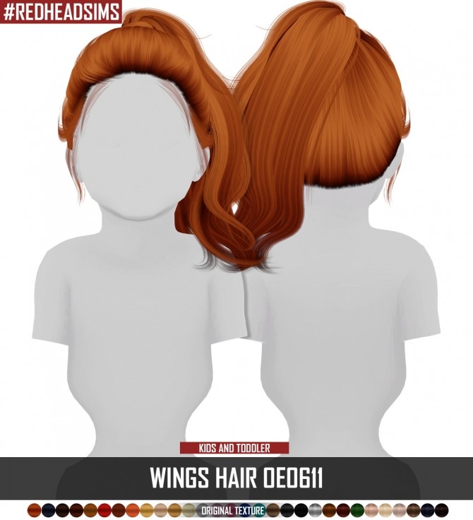 Sims 4 WINGS HAIR OE0611 KIDS AND TODDLER VERSION at REDHEADSIMS