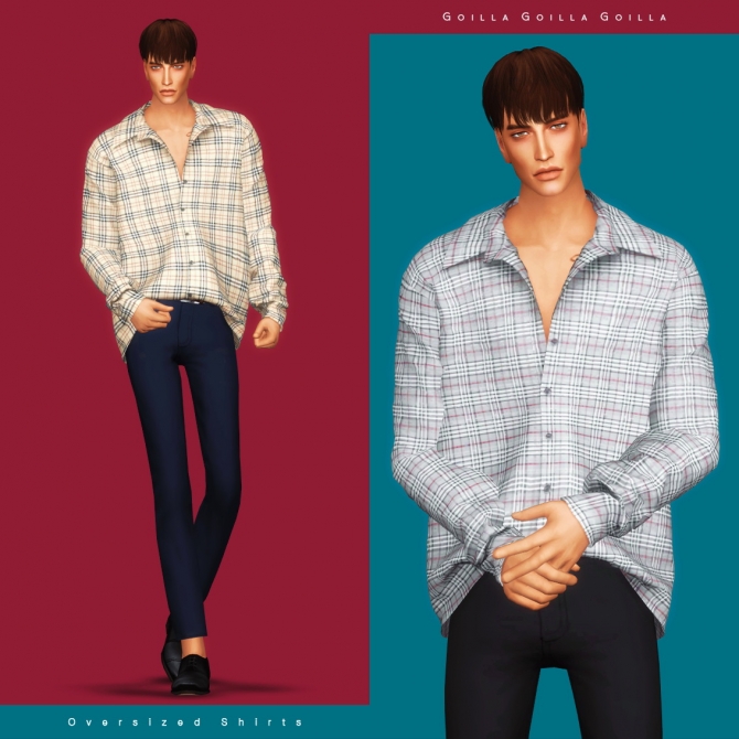 Oversized Shirts at Gorilla » Sims 4 Updates