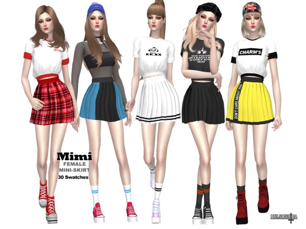 Sims 4 MIMI Mini Skirt by Helsoseira at TSR
