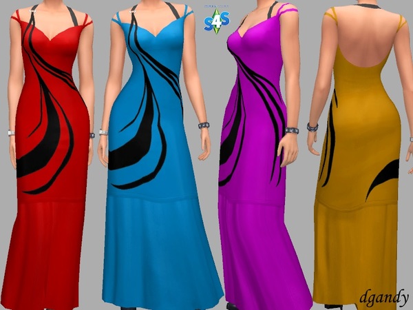 Sims 4 Mollie formal dress by dgandy at TSR