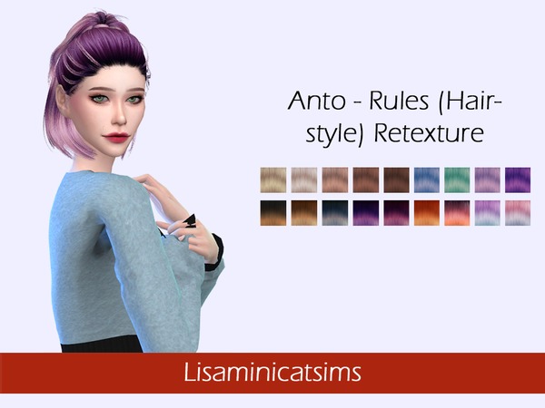 Sims 4 LMCS Anto Rules Hair Retexture by Lisaminicatsims at TSR