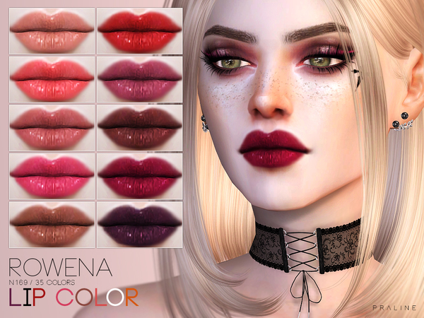 Sims 4 Rowena Lip Color N169 by Pralinesims at TSR