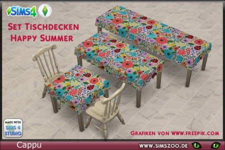 Happy Summer Tablecloth set by Cappu at Blacky’s Sims Zoo