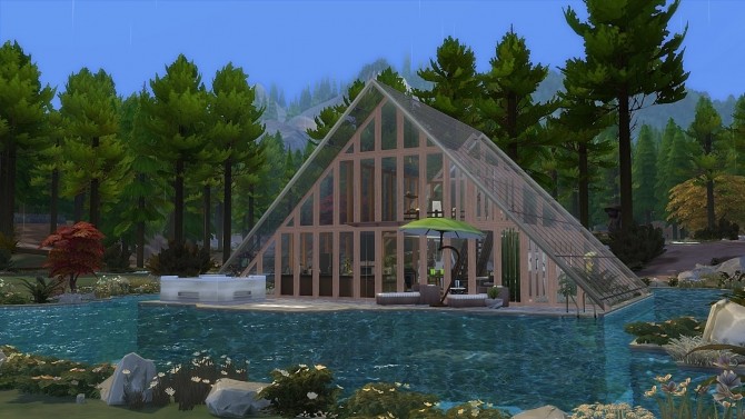 Sims 4 Glass Air Water cabin by Julia Engel at Frau Engel