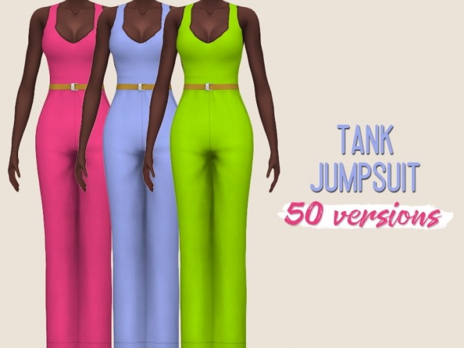 Sims 4 Jumpsuit and 3 dresses at Midnightskysims