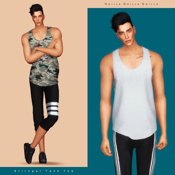 Stringer Tank Top at Gorilla » Sims 4 Updates