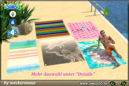 Beach towel by weckermaus at Blacky’s Sims Zoo