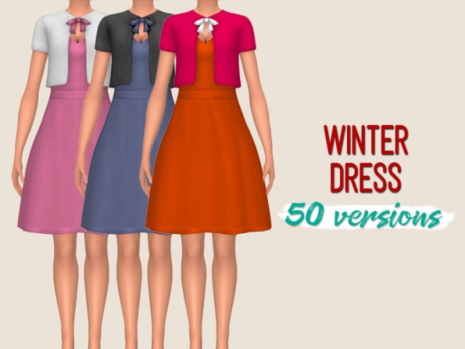 Sims 4 Winter dress at Midnightskysims