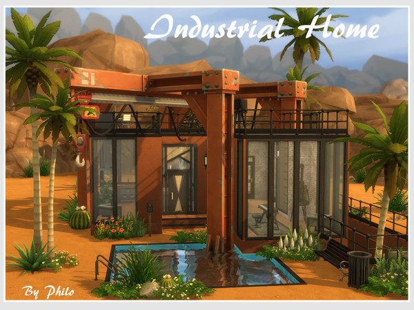 Sims 4 Industrial Home No CC by philo at TSR