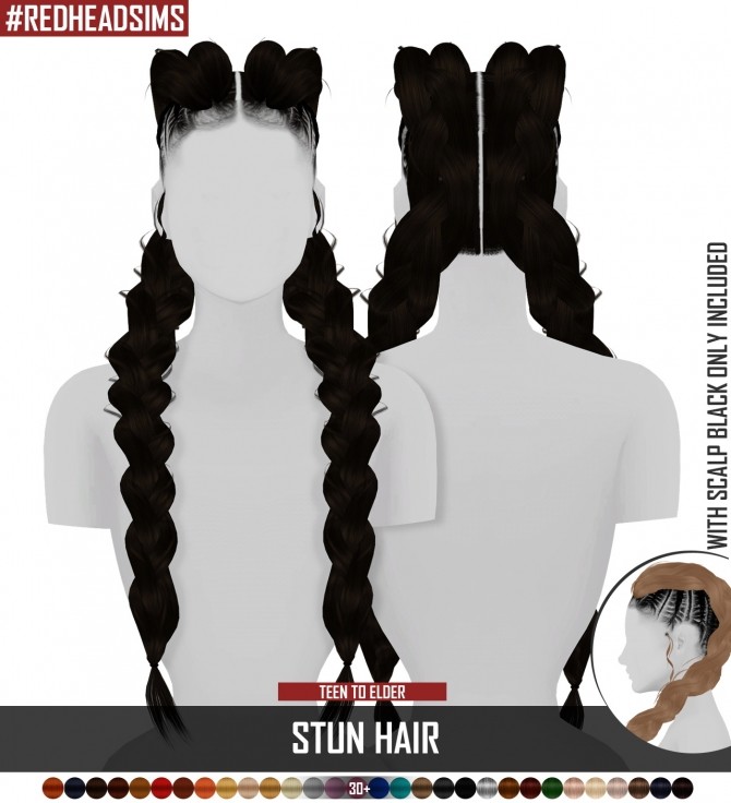 Sims 4 STUN HAIR by Thiago Mitchell at REDHEADSIMS