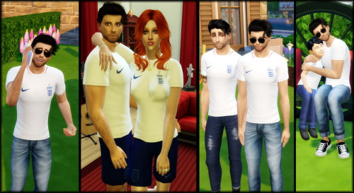 Sims 4 England Red shirt and white shorts at Julietoon – Julie J