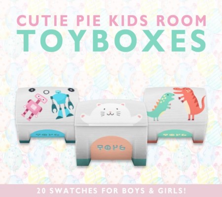 Cutie Pie Kids Room toyboxes at SimPlistic