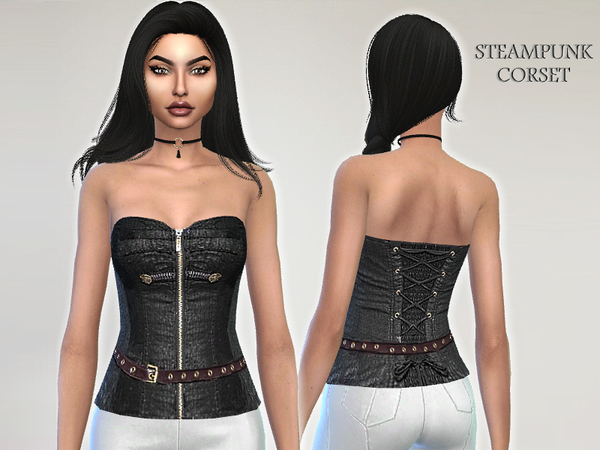 Sims 4 Steampunk Corset by Puresim at TSR