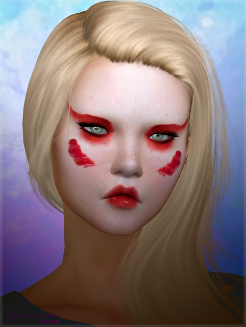 Sims 4 EyeShadow Kabuki Red at Jenni Sims