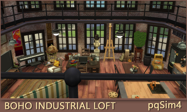 Sims 4 Boho Industrial Loft at pqSims4