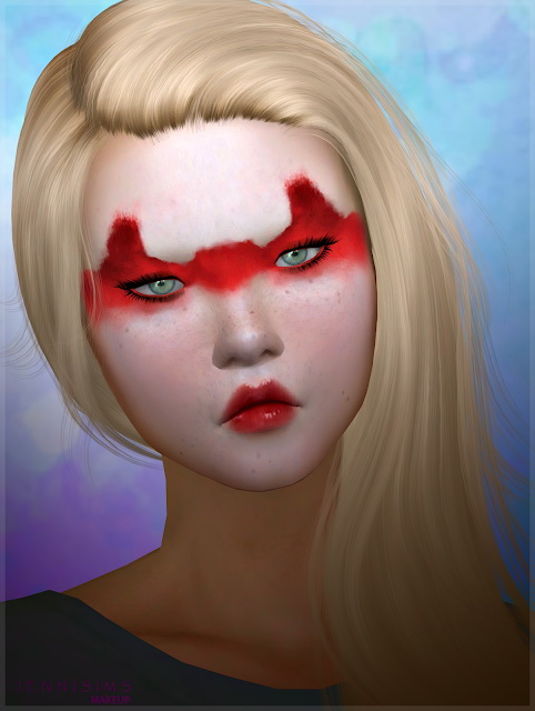 Sims 4 EyeShadow Kabuki Red at Jenni Sims