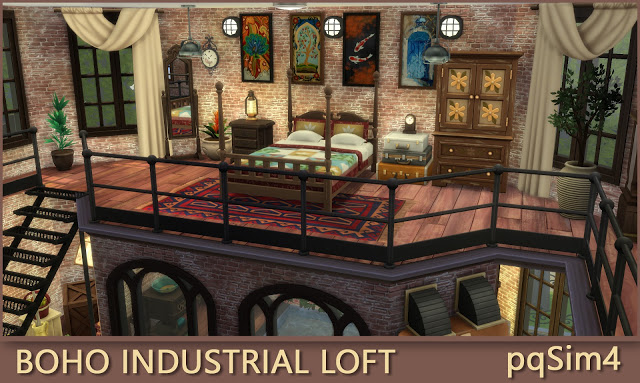 Sims 4 Boho Industrial Loft at pqSims4