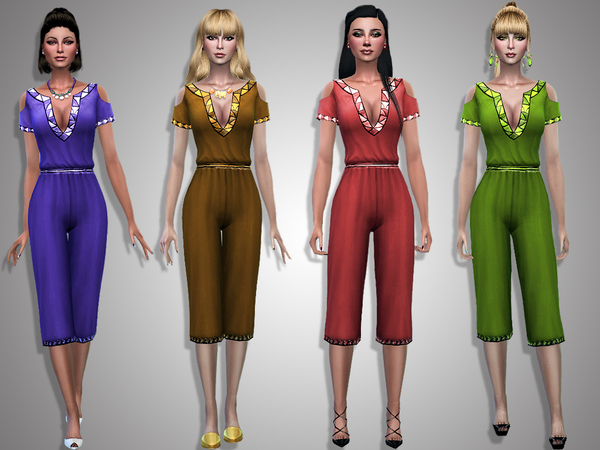 Sims 4 Lena jumpsuit by Simalicious at TSR