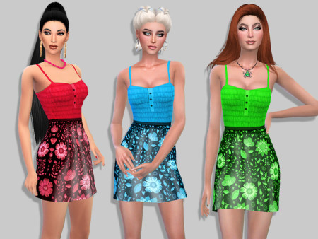 Benedict summer dress by Simalicious at TSR » Sims 4 Updates