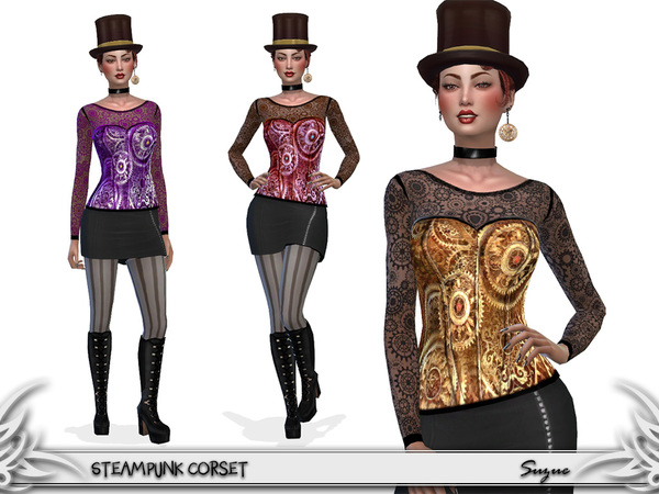 Sims 4 SteamPunk Corset by Suzue at TSR