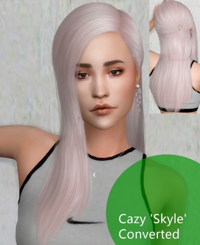 Sims 4 Cazy Skyle Hair Converted by PlayersWonderland at PW’s Creations
